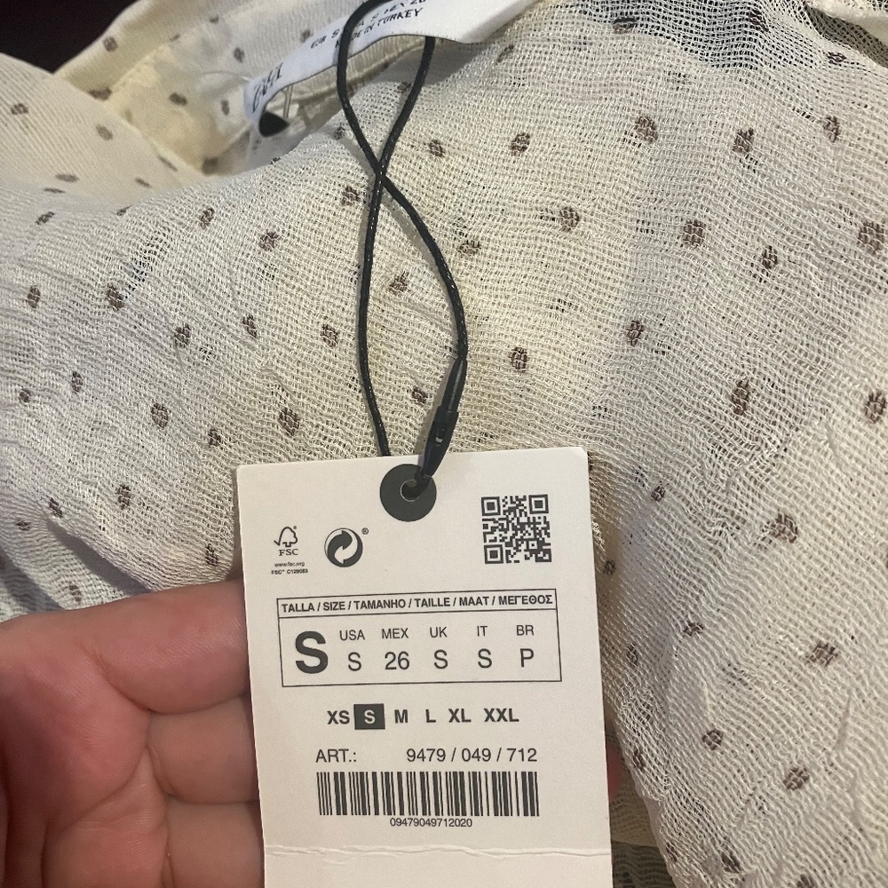 NWT Zara long sleaze semi sheer blouse - Picture 3 of 3